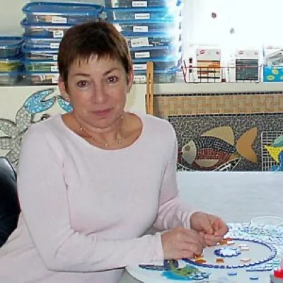 Nanci Jaye, mosaic artist and conservation framer in Hull MA